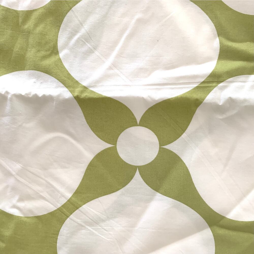 Vtg Y2K Jonathan Adler King Duvet Cover Set 2 Euro Shams Green White Geometric - Picture 3 of 11